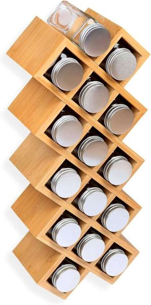 Stojak bambusowy na przyprawy KOCHEN 18 słoików zdjęcie 10