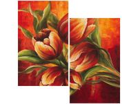 60X60CM ABSTRAKCYJNE TULIPANY DWU OBRAZ ŚCIAN