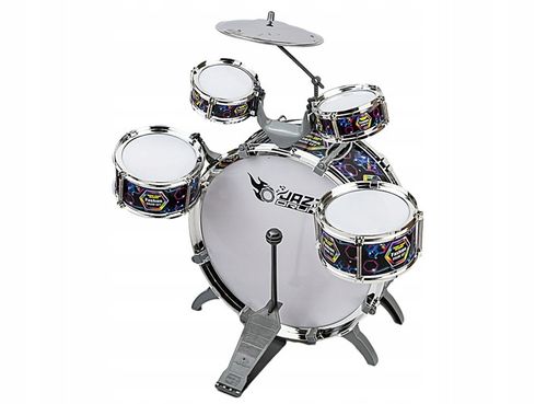 PERKUSJA DUŻA DLA DZIECI ZESTAW 6 BĘBNÓW 2 TALERZE TABORET ZABAWKA MUZYCZNA na Arena.pl