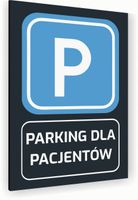 Tabliczka znak informacyjny 30x20 Antracyt PARKING DLA PACJENTÓW Aluminiowa