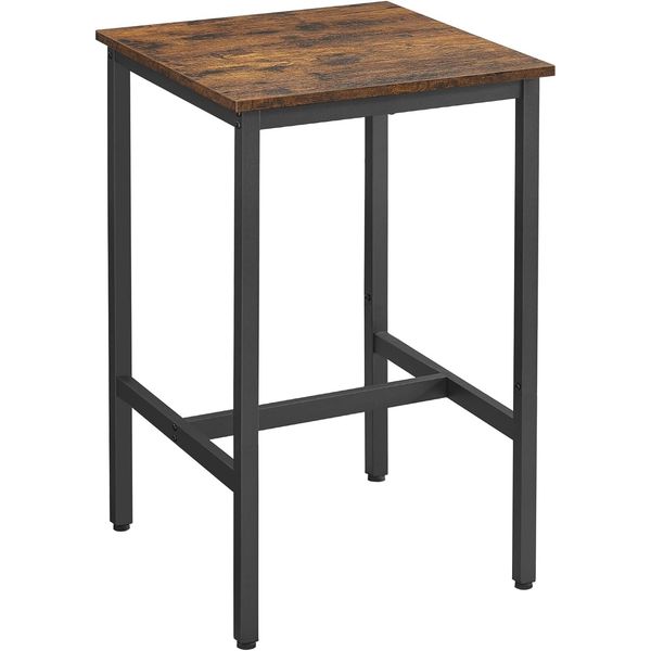 Stolik barowy kwadratowy 60x60x92 cm rustykalny brąz loft do kuchni zdjęcie 1