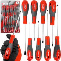 ZESTAW WKRĘTAKÓW ŚRUBOKRĘTÓW WKRĘTAKI ŚRUBOKRĘTY PŁASKIE KRZYŻAKOWE