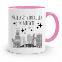 Kubek Różowy Prezent Dla Najlepszego Hydraulika Z Nadrukiem Ze Zdjęciem