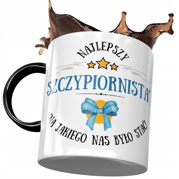 Kubek Czarny Dla Szczypiornisty Najlepszy Kubek Z Nadrukiem Ze Zdjęciem zdjęcie 1