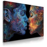 Obraz Ścienny Do Sypialni Kolorowe Twarze Portrety Abstrakcja 90cm x 60cm