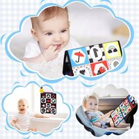 KSIĄŻECZKA KONTRASTOWA ZABAWKA SENSORYCZNA Z LUSTERKIEM DLA NIEMOWLĄT WZORY