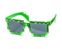 pikselowe okulary imprezowe 8 bit pixel - minecraft style