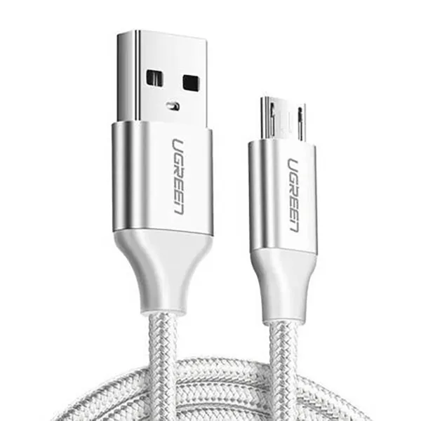Kabel Ugreen US290 60151 USB-A / micro USB 2.4A 1m - biały zdjęcie 1