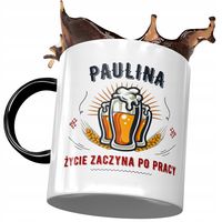 Kubek Czarny Dla Pauliny Żony Koleżanki Na Prezent Z Nadrukiem Ze Zdjęciem