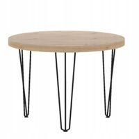 okrągłą ława dąb artisał drewniana z nogami hairpin średnica 80cm furnitex