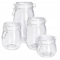 SZKLANE SŁOIKI Z KLIPSEM 500 ML 750 ML 1000 ML 1500 ML 4 SZTUKI