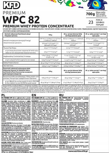 ODŻYWKA BIAŁKOWA KFD WPC PREMIUM PROSZEK 700g SMAK TRUSKAWKOWO-POZIOMKOWY na Arena.pl