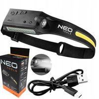 NEO Latarka czołowa LED belt 2 w 1 LAMPKA 99-097