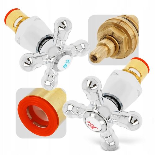 2X POKRĘTŁO KUREK UCHWYT BATERII KRANU RETRO POKRĘTŁA GŁOWICE na Arena.pl