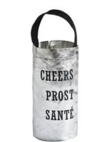 Paperholic Torebka prezentowa na wino na stół srebrna CheersProstSante25x17