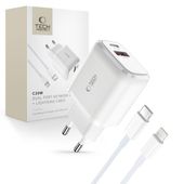 TECH-PROTECT ŁADOWARKA 2-PORTOWA 20W PD + KABEL LIGHTNING BIAŁA
