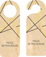 ZAWIESZKA NA DRZWI klamkę hotelowa PROSZĘ NIE PRZESZKADZAĆ drewniana NADRUK