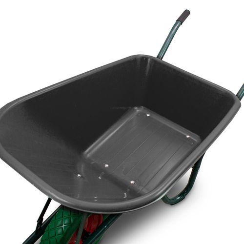 Taczka ogrodowa 100L 250kg misa PVC zielone koło PU na Arena.pl