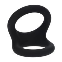 double o silicone cockring - l - black