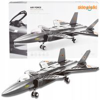 KLOCKI KONSTRUKCYJNE SAMOLOT MYŚLIWIEC ZESTAW DLA DZIECI MILITARIA MODEL