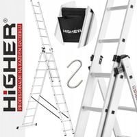HIGHER Drabina aluminiowa 3x10 Professional + GRATIS