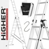 HIGHER Drabina aluminiowa 3x10 Professional + GRATIS