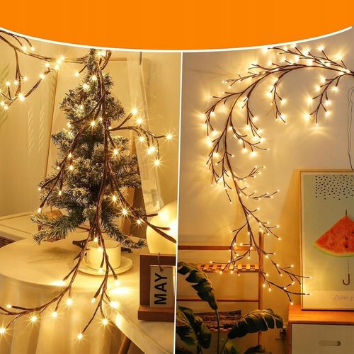 Dekoracja LED W Kształcie Gałęzi, Łańcuch Świetlny Z Gałązkami Wierzby na Arena.pl