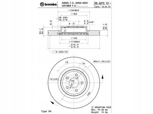TARCZA HAM PRZOD 316X30 V BREMBO na Arena.pl