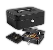 KASETKA NA PIENIĄDZE MONETY SEJF BILON BANKNOTY METALOWA DUŻA NA KLUCZYK