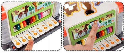 MULTIDOMEK DOMEK INTERAKTYWNY SORTER KLOCKI PIANINKO ZWIERZĄTKA DLA DZIECI na Arena.pl
