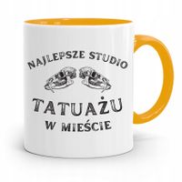 Dla Tatuażystki Tatuażysty Kubek Żółty Na Prezent Z Nadrukiem Ze Zdjęciem