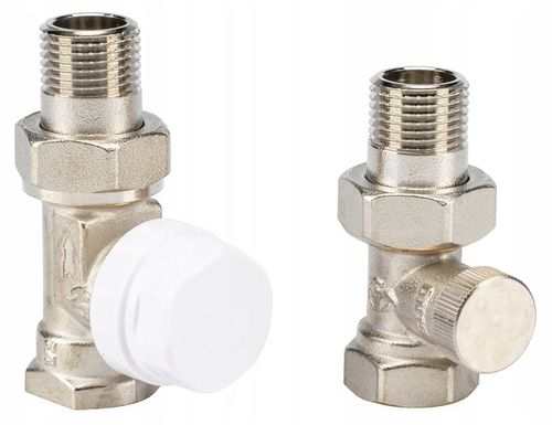 ZESTAW TERMOSTATYCZNY PROSTY ZAWORY FI 1/2" GŁOWICA TERMOSTATYCZNA KOMPLET na Arena.pl