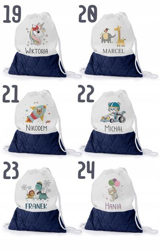 WOREK DO PRZEDSZKOLA ŻŁOBKA PLECAK DLA DZIECKA Z PĘTELKĄ NA BUTY + IMIĘ na Arena.pl