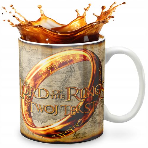 KUBEK 330ml GRAFIKA PREZENT ŚWIĘTA WZÓR - FILM PIERŚCIENI WŁADCA + IMIĘ na Arena.pl