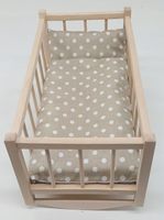 KOŁYSKA DLA LALEK DREWNIANA DLA LALKI +POŚCIEL 3EL