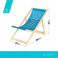 Leżak plażowy AQUASTIC Sunlito niebieski OS Rozkładany Lekki 101x57x71 cm