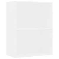 2-poziomowy regał na książki, biały, 60 x 30 x 76,5 cm