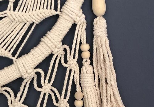 Makrama na Ścianę Boho Łapacz Snów Wiszący Ozdoba Ścienna ze Sznurka Duży na Arena.pl