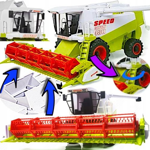 CLAAS LEXION DUŻY KOMBAJN ZBOŻOWY RUCHOME ELEMENTY NAPĘD TRAKTOR ZABAWKA na Arena.pl