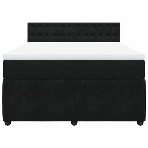 Łóżko kontynentalne z materacem, czarne, 140x200 cm, aksamit na Arena.pl
