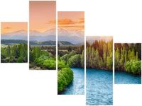 100 75CM OBRAZ 5 ELEM RZEKA CLUTHA NOWEJ ZELANDII ŚCIENNY