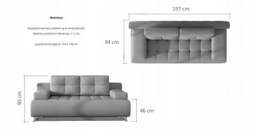 Kanapa Sofa OSLO 197cm WRL na Arena.pl