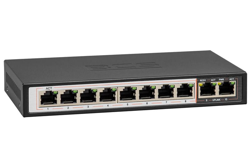 Switch PoE dla 8 kamer IP BCS-B-SP0802 8xPoE+ 96W zdjęcie 3