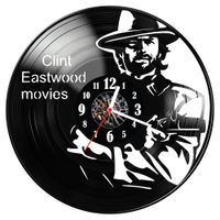 Zegar ścienny z płyty winylowej Clint Eastwood 1479.14