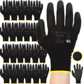 Rękawice Robocze MERCATOR Tech Black+Black PU - XL - 120 Par