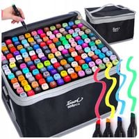 Markery alkoholowe zestaw 168 szt. + torba dwustronne flamastry pisaki