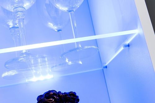 Pan Igiełka Meblościanka Blue LED  Czarny Biały Dąb Wotan 5 Elementów Salon na Arena.pl