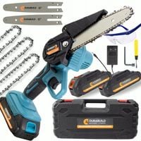 MINI PIŁA ŁAŃCUCHOWA AKUMULATOROWA DO GAŁĘZI 6" OGRODOWA PILARKA 3x