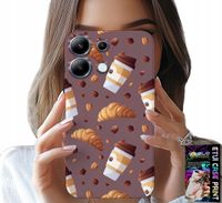 ETUI DO XIAOMI NOTE 13 4G - CASE Z KAWĄ ROGALIKAMI I ZIARNAMI W TLE