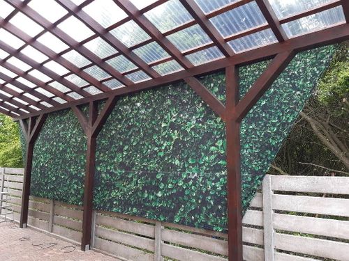 ZASŁONA FIRANKOWA Z GRAFIKĄ OSŁONA ALTANY OCHRONA PRZED WIATREM FIRANA DO PERGOLI NA WYMIAR na Arena.pl